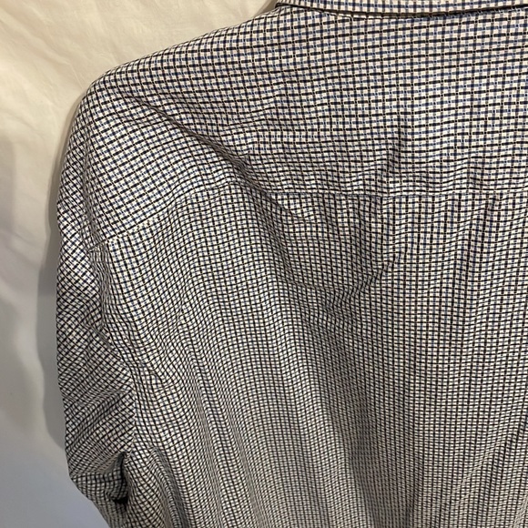 Egara Men’s Blue Striped Light Searsucker Button Up Dress Shirt Size Large Slim - Picture 10 of 12